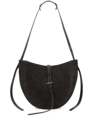 MINOBOSSI Small Lizzie Suede Shoulder Bag - Black