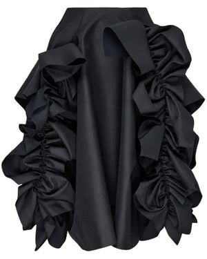 Comme des Garçons Ruffled Asymmetric Midi Skirt - Black