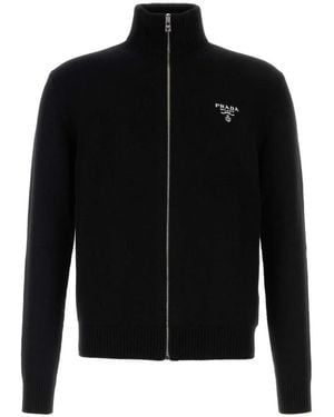 Prada Sweatshirt Mit Reißverschluss - Schwarz