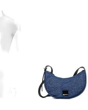 Karl Lagerfeld Denim Half-Moon Messenger Bag - Blue