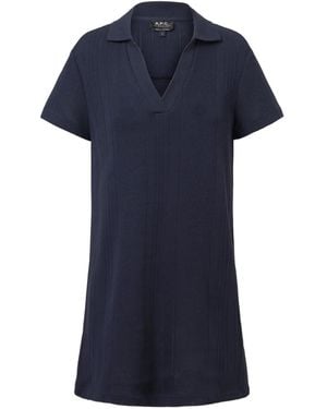 A.P.C. Abito Corto Stile Polo Aliénor - Blu