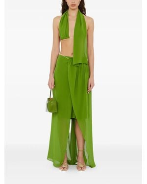 Christopher Esber Chain-Detail Asymmetric Sarong Skirt - Green