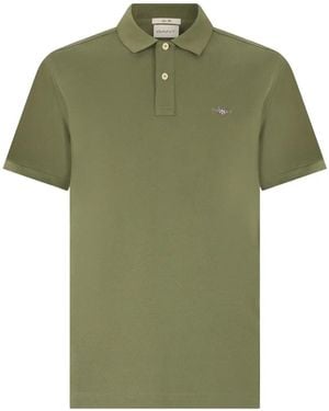 GANT Logo-Embroidered Short-Sleeve Polo Shirt - Green