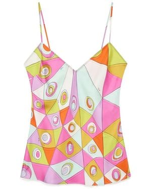 PUCCI Occhi-Print Silk Top - Pink
