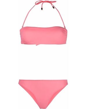 Manokhi Halterneck Bandeau Bikini Set - Pink