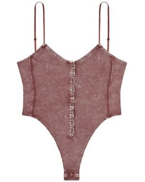 DIESEL T-Ley Ribbed Button Bodysuit - Purple