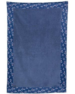Kiton Toalla De Playa Con Logo Estampado - Azul