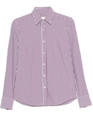 Xacus Sara Kt Vertical-Stripe Shirt - Purple