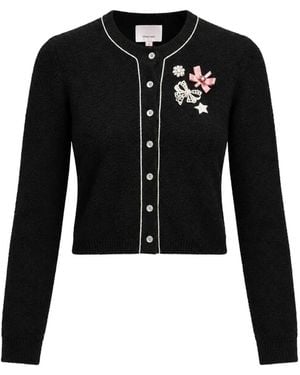 Cinq À Sept Allura Bow-Embellished Cardigan - Black