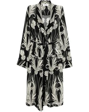 Monse Piped Robe Coat - Black
