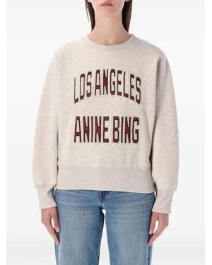 Anine Bing Harry Logo-Patch Sweatshirt - Natural