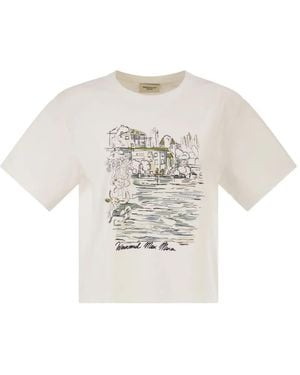 Weekend by Maxmara Graphic-Print Cotton T-Shirt - White