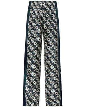 CASABLANCA Monogram-Print Silk Pants - Green