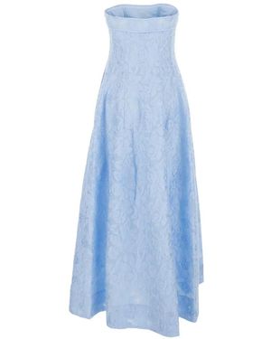 Jonathan Simkhai Valletta Strapless Floral Lace Maxi Dress in White | Lyst