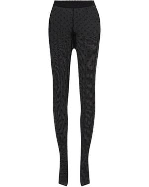 Marine Serre Second Skin High Waist Panty Met Gesloten Voeten - Zwart