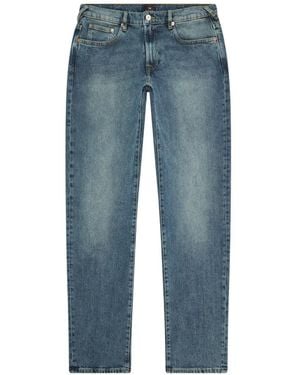 Paul Smith Tapered-Fit Faded-Effect Jeans - Blue