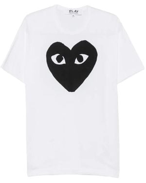 COMME DES GARÇONS PLAY T-Shirt Mit Herz-Print - Weiß