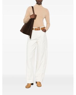 ERMANNO FIRENZE Logo-Patch Wide-Leg Jeans - White