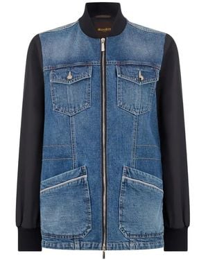 Moorer Laurie Panelled Jacket - Blue