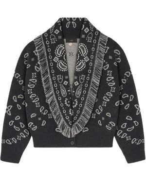 Alanui Bandana-Jacquard Cardigan - Black