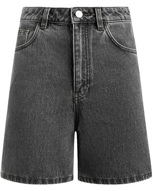 12 STOREEZ Flared Denim Shorts - Gray