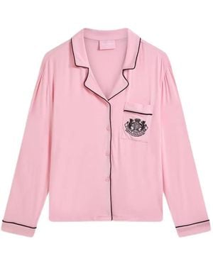 Juicy Couture Logo-Crest Shirt And Trousers Pyjamas Set - Pink