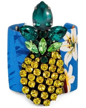Stella Jean Brazalete Con Detalles De Cristal Y Motivo De Piña - Multicolor