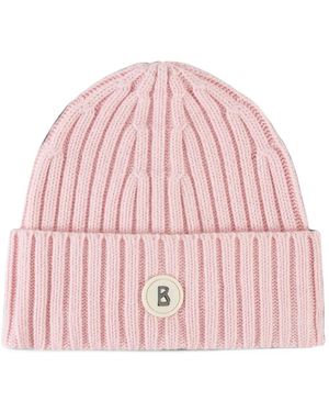 Bogner Bony Logo-Patch Beanie Hat - Pink
