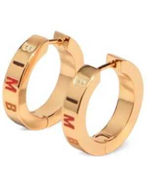 Bimba Y Lola Medium Multicoloured Logo Hoop Earrings - Metallic