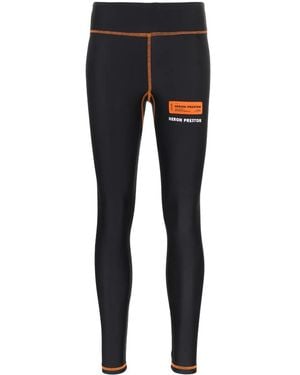 Heron Preston High Waist Contrast Stitch Leggings - Black