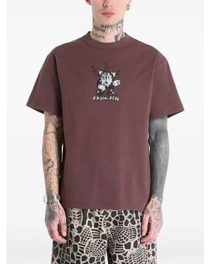 Brain Dead Time Is Nigh Graphic-Print T-Shirt - Purple