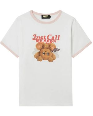 Mini Cream Graphic-Print T-Shirt - White
