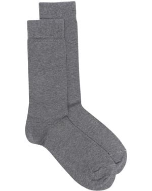 Sunspel Logo-Print Socks - Gray