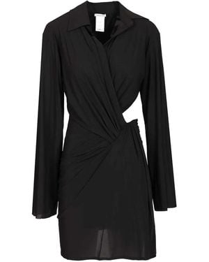 Amazuìn Ines Cut-Out Draped Mini Dress - Black
