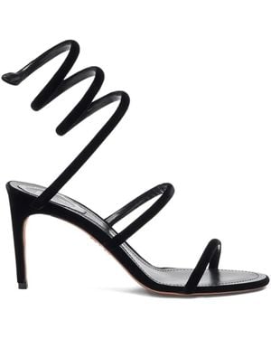 Rene Caovilla 80Mm Cleo Spiral-Ankle-Strap Sandals - Black