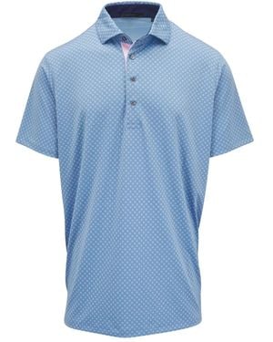 Greyson Geometric-Print Polo Shirt - Blue