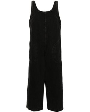 Bimba Y Lola Wide-Leg Denim Jumpsuit - Black