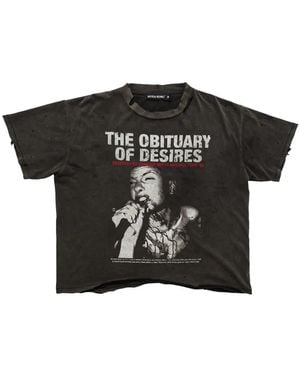 Bottega Desires Obituary Distressed Graphic-Print T-Shirt - Black