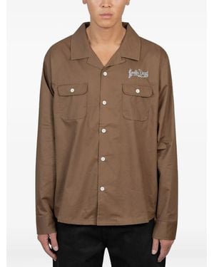 Junya Watanabe Embroidered-Detail Cotton Shirt - Brown