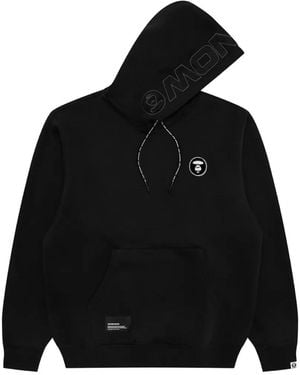 Aape By A Bathing Ape Moonface-Patch Drawstring Hoodie - Black