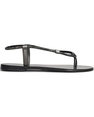 NICOLAS LAINAS Crystal-Embellished Thong Sandals - Black