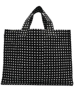 10 Corso Como Polka Dot Print Tote Bag - Black