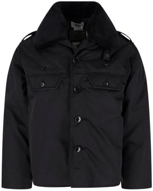 Junya Watanabe Faux-Shearling Collar Epaulette Jacket - Black