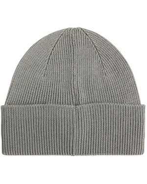 C.P. Company Logo-Patch Ribbed-Knit Beanie Hat - Grey