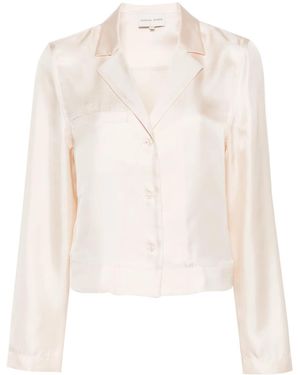 Loulou de Saison Aloma Silk Cropped Shirt - White
