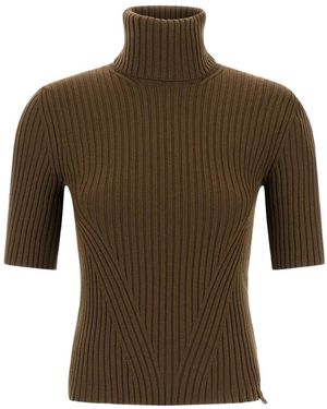 Herno Gerippter Rollkragenpullover - Braun
