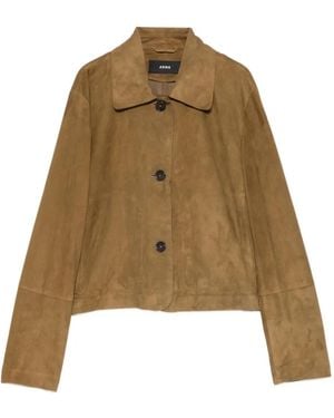 Arma Button Suede Jacket - Natural