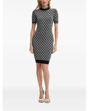 Guess Patterned Short-Sleeve Mini Dress - Black
