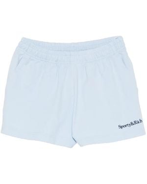 Sporty & Rich Logo-Embroidered Track Shorts - Blue