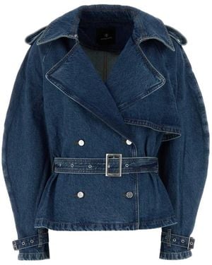 Anine Bing Pascale Belted Denim Jacket - Blue